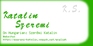 katalin szeremi business card